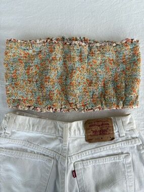 American Eagle Smocked Tube Top Large